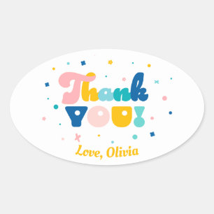 Rainbow of Fun Birthday Party Theme Sticker