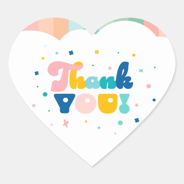 Rainbow of Fun Birthday Party Theme Sticker (Vorderseite)