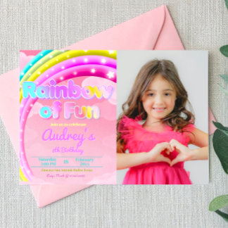 Rainbow of Fun with Picture Landscape Einladung