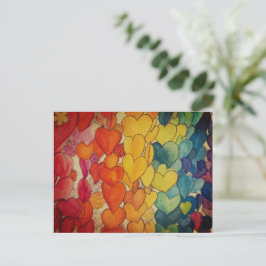 Rainbow of Hearts and Hope Celebration Postcard Postkarte