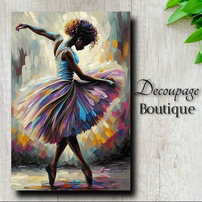 Rainbow Oil Ballerina Art Decoul Seidenpapier (Rainbow Oil Ballerina Art Decoupage Tissue Paper)