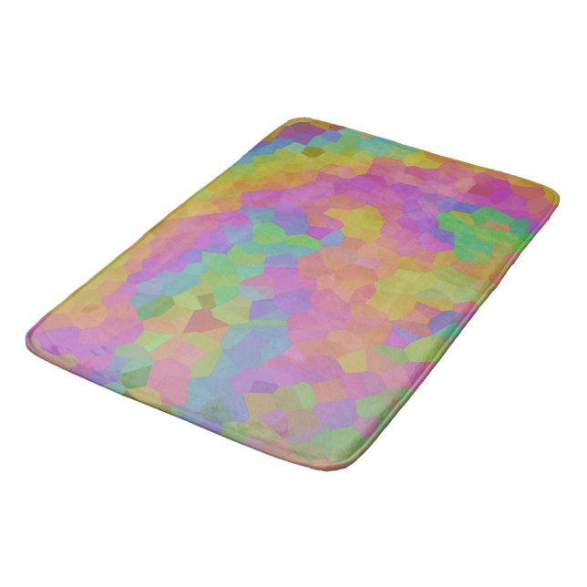 Rainbow Oil Mosaics Badematte (Schrägansicht)