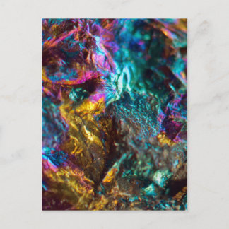 Rainbow Oil Slick Crystal Rock Postkarte