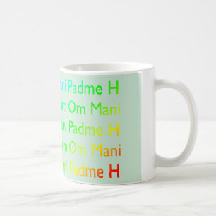 Rainbow Om Mani Padme Hum (auf Baby Blue) Tasse
