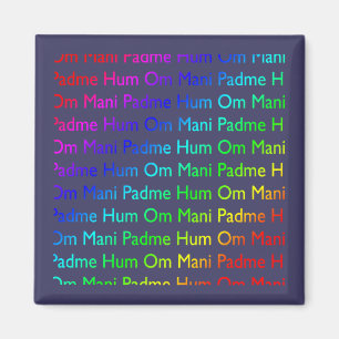 Rainbow Om Mani Padme Hum auf Lila Magnet