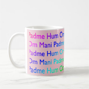 Rainbow Om Mani Padme Hum (auf Rosa) Tasse