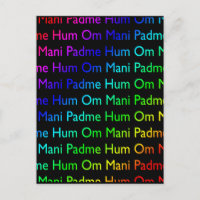 Rainbow Om Mani Padme Hum (auf schwarz)