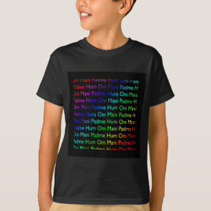 Rainbow Om Mani Padme Hum (auf schwarz) T-Shirt