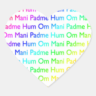Rainbow Om Mani Padme Hum Herz-Aufkleber
