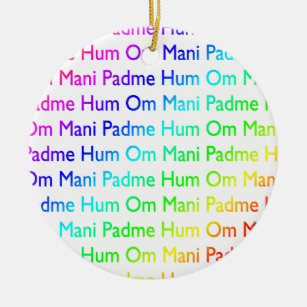 Rainbow Om Mani Padme Hum Ornament