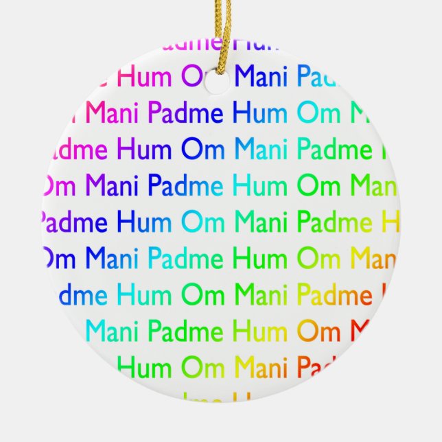 Rainbow Om Mani Padme Hum Ornament (Vorne)
