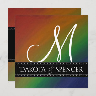 Rainbow Ombre   Abstrakte farbenfrohe Flagge Einladung