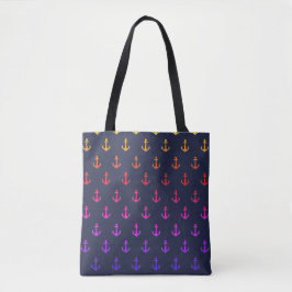 Rainbow Ombre Anchors Tote Bag
