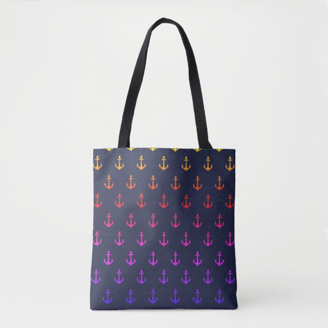 Rainbow Ombre Anchors Tote Bag (Vorderseite)