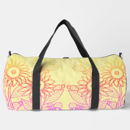 Rainbow Ombre Butterfly & Ladybugs Duffle Bag