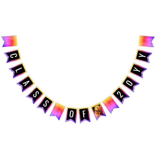 Rainbow Ombre Imitats Glitzer Graduation Party Wimpelkette (Alle)