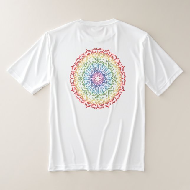Rainbow Ombre Mandala T-Shirt (AblageHinten)