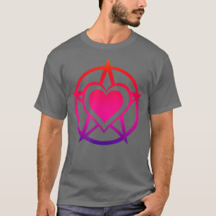 Rainbow Ombre Pagan Herzsymbol Cheeky Hexe T-Shirt