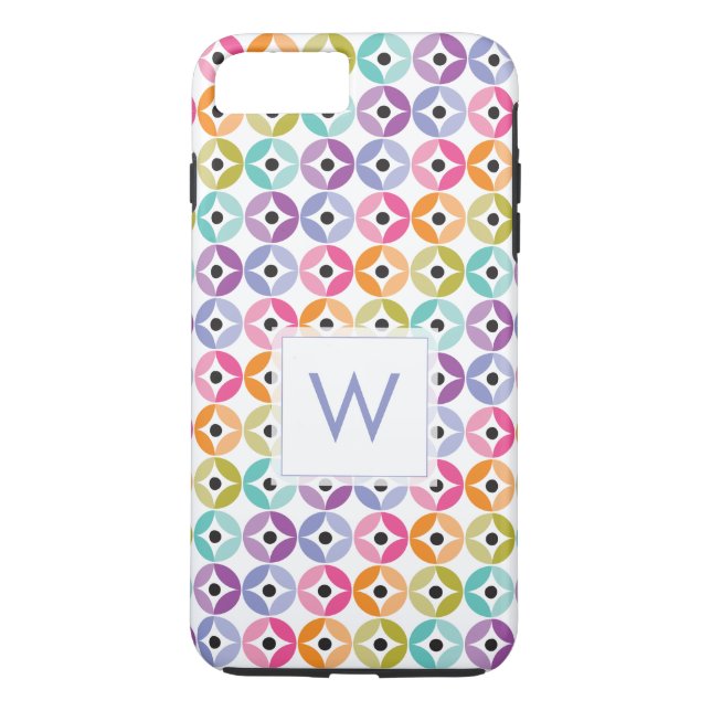 Rainbow Ombre Polka Dot Quilt Muster Case-Mate iPhone Hülle (Rückseite)