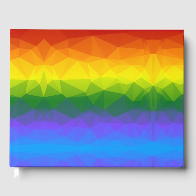 Rainbow Ombre Polygon Gästebuch (Vorderseite)