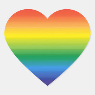 Rainbow Ombre Pride Herz-Aufkleber