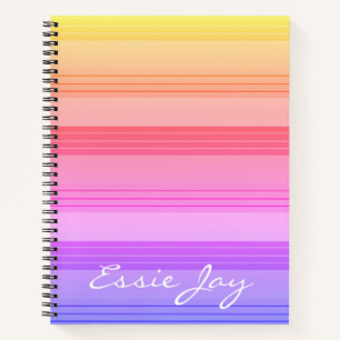 Rainbow Ombre Stripe Muster Notebook Notizbuch