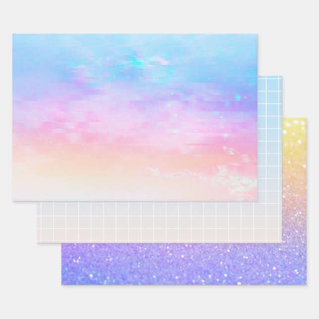 Rainbow Ombre Trio Geschenkpapier Set (Set)