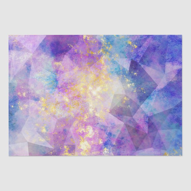 Rainbow Ombre und Gold Fire Opal Muster Seidenpapier (Vorderseite)