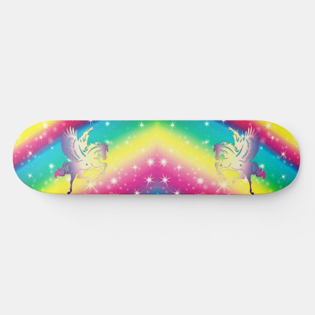 Rainbow Ombre Unicorn Skateboard (Horizontal)
