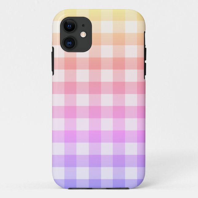 Rainbow ombré & White Kariert Gingham Hübsch Case-Mate iPhone Hülle (Rückseite)