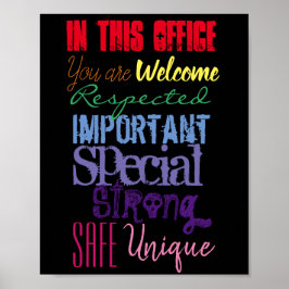 Rainbow on Black "In this Office" Moivation Poster