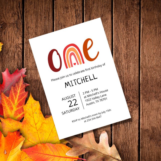 Rainbow One Einladung zum ersten Geburtstag (Von Creator hochgeladen)