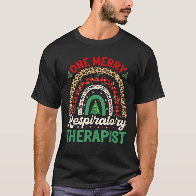 Rainbow One Merry Respiratory Therapist Xmas Light T-Shirt (Vorderseite)
