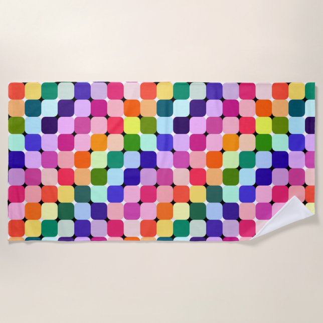 Rainbow Optical Illusion Bright Pillow Funky Strandtuch (Vorderseite)