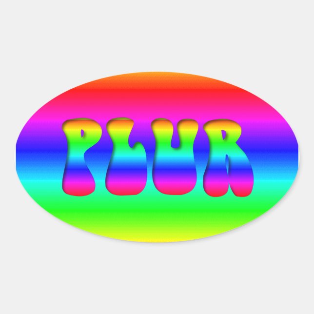 Rainbow Optical Illusion PLUR Ovaler Aufkleber (Vorderseite)