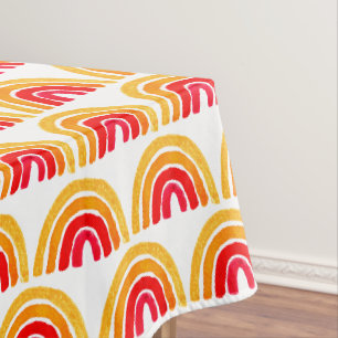 Rainbow Orange Baby Shower Gender Neutral Girl Tischdecke