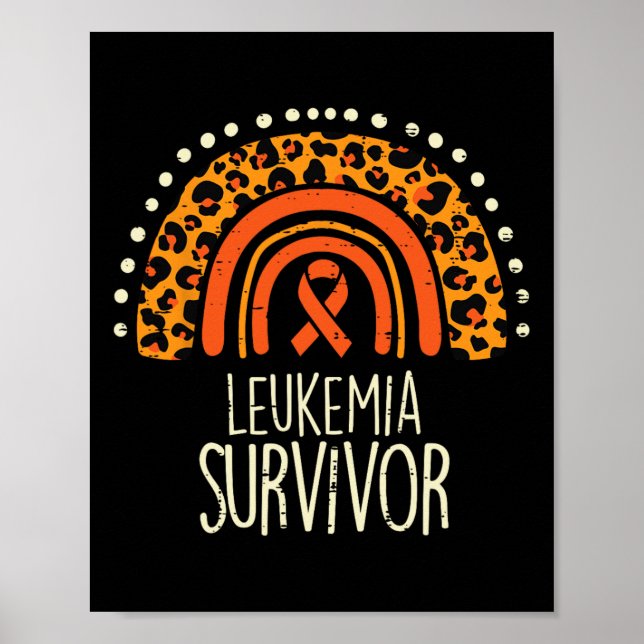 Rainbow Orange Ribbon Survivor Leukämie Bewusstsei Poster (Vorne)