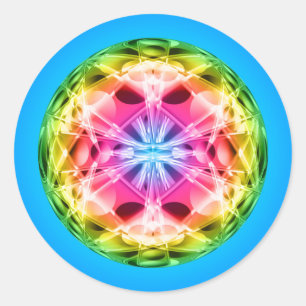Rainbow Orb Mandala Runder Aufkleber