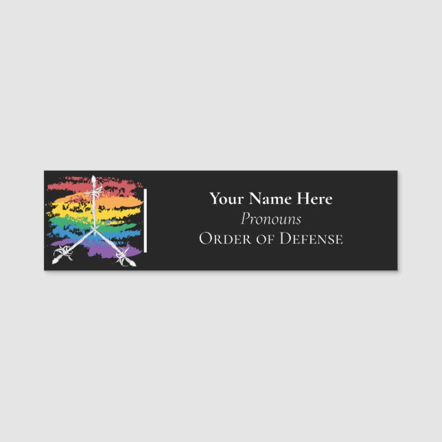 Rainbow Order of Defense Name Tag Namensschild (Vorderseite)