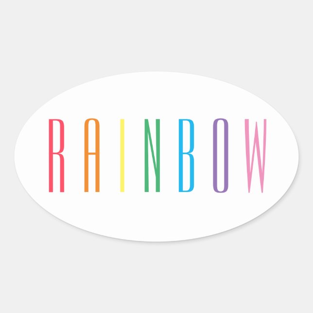 RAINBOW Oval Stickers (Vorderseite)