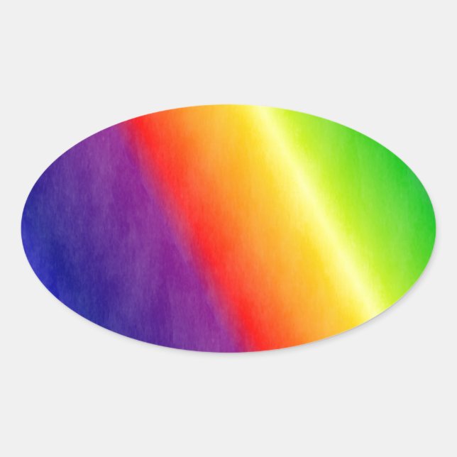 Rainbow Ovaler Aufkleber (Vorderseite)
