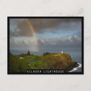 Rainbow over Kilauea Lighthouse auf Kauai Postkarte