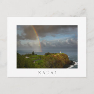 Rainbow over Kilauea Lighthouse Kauai Postkarte