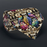 Rainbow Owl Art Deco Art Nouveau Necktie Krawatte<br><div class="desc">Rainbow Owl Art Deco Art Nouveau Necktie – Black, White & Gold Elevate your style with this striking Art Deco Art Nouveau –inspired necktie featuring a majestic rainbow owl motif. Bold geometric lines, elegant symmetry, and a sleek black, white, and gold palette create a sophisticated, modern statement. The subtle pops...</div>