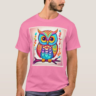 Rainbow Owl Perle Kunst T-Shirt