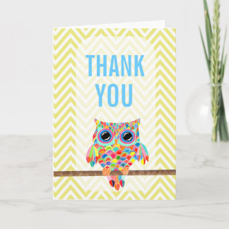 Rainbow Owl Zickzack Dankeschön Karte