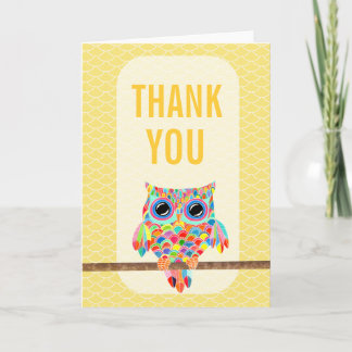 Rainbow Owl Zickzack Dankeschön Karte