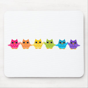 Rainbow Owls Mousepad