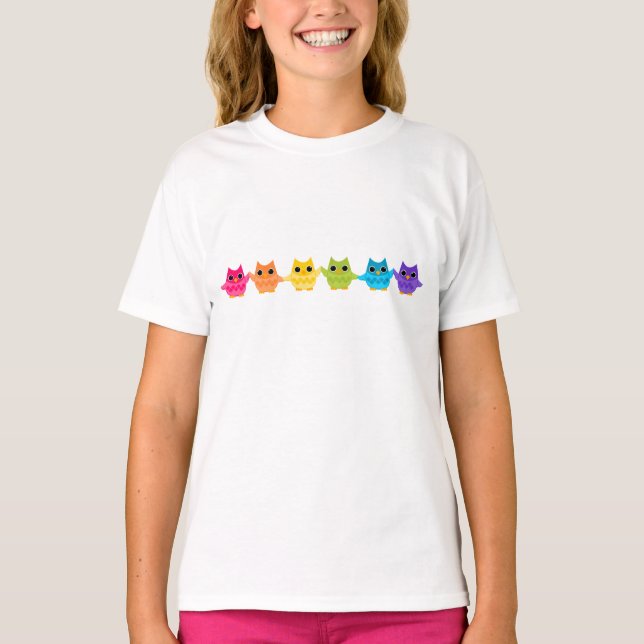 Rainbow Owls T-Shirt (Vorderseite)