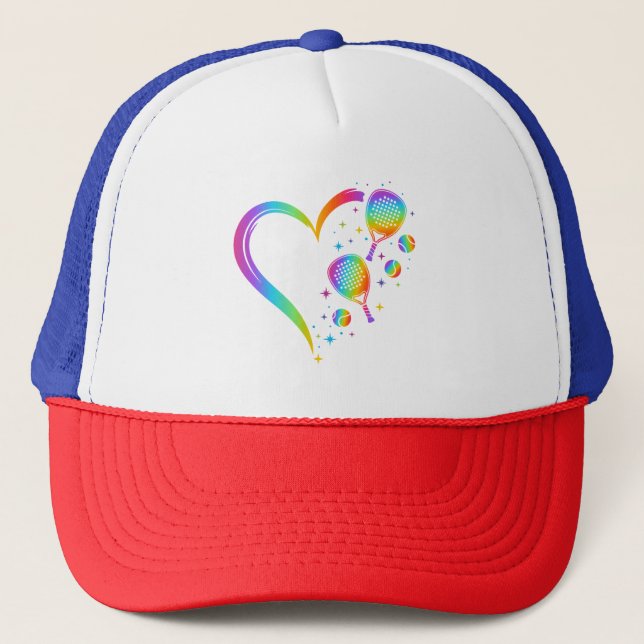 Rainbow Padel Truckerkappe (Vorderseite)